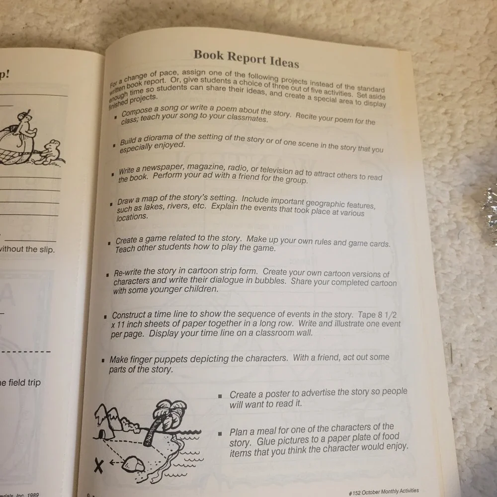 Teacher Created Materials October Monthly Activities Book 1989 Vintage Halloween